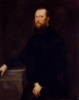 雅格佈 羅佈斯提 丁托列托 Portrait Of A Bearded Venetian Nobleman